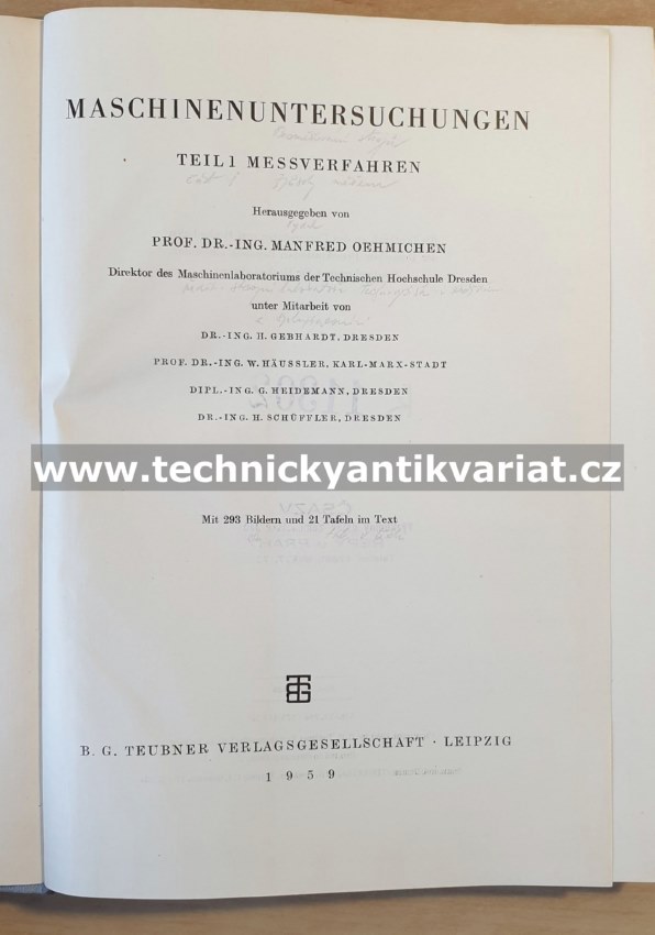 Maschine Untersuchungen I.met verfahren - Oehmichen (1959)