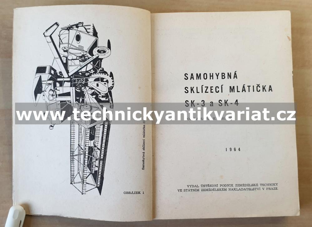 Samohybná sklízecí mlátička SK3, SK4 - popis, návod k obsluze (1964)