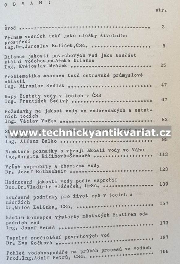 Jakost vody v tocích - sborník (1976)
