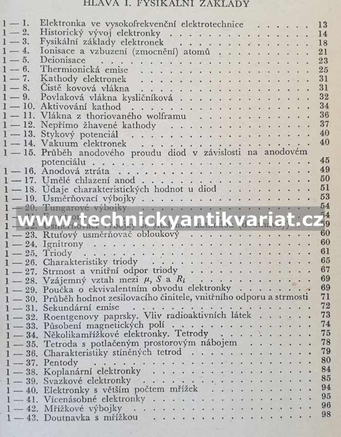 Základy radiotechniky I. Elektronky - Josef Stránský (1952)