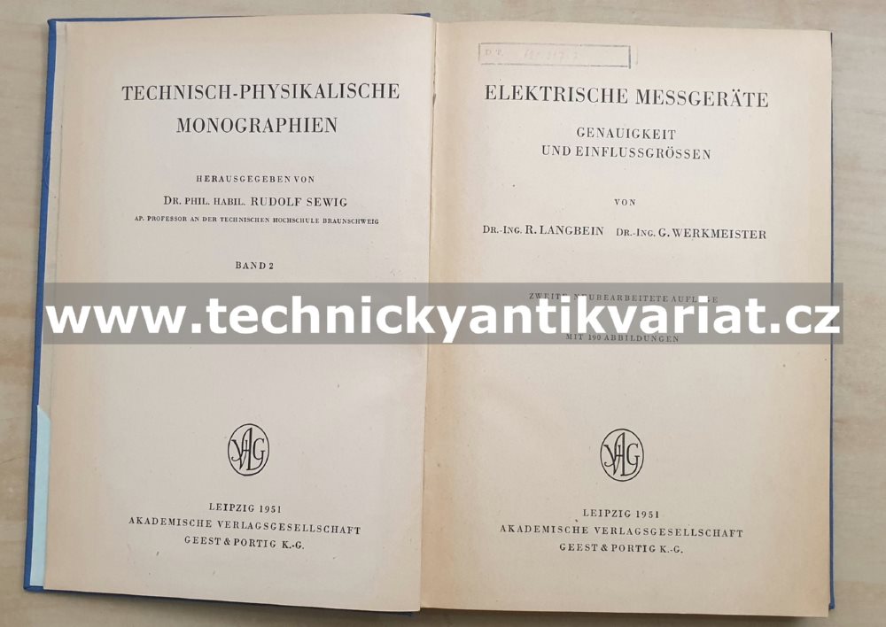 Technisch physikalische monographien - elektrische messgerate 2 - Landgbein, Werkmeister (1951)