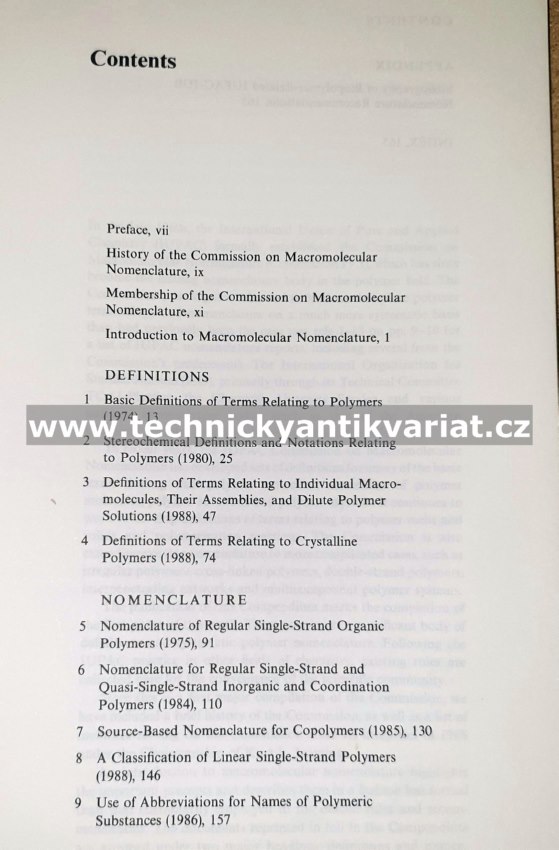 Compendium of Macromolecular Nomeclatur - W.V.Metanomski (1991)