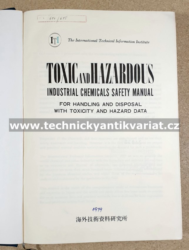 Toxis and Hazardous industrial chemicals safety manual (1974)