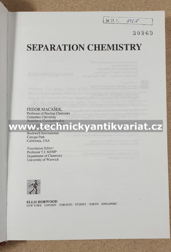 Separation chemistry - Macášek, Navrátil (1992)