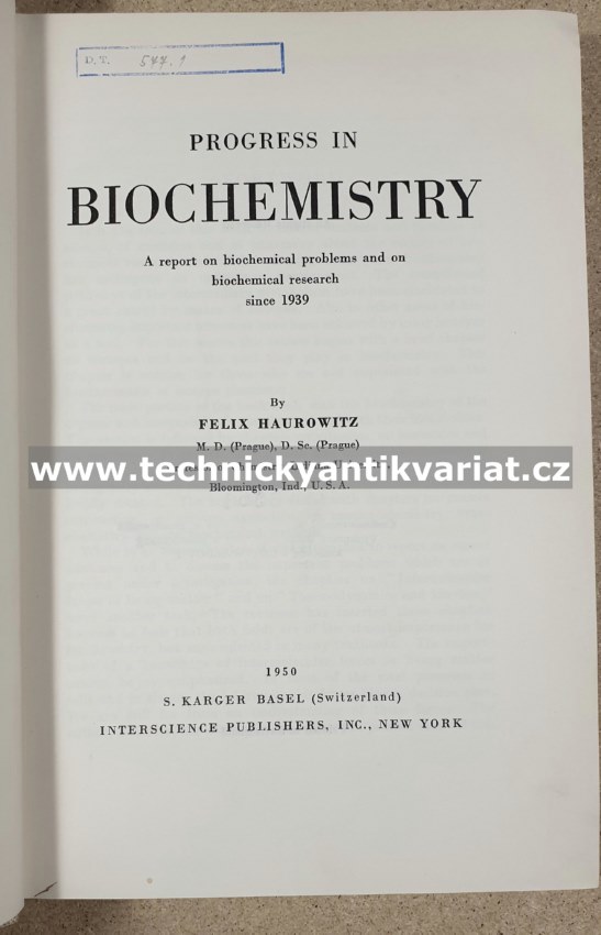 Biochemistry - Felix Haurowitz (1950)