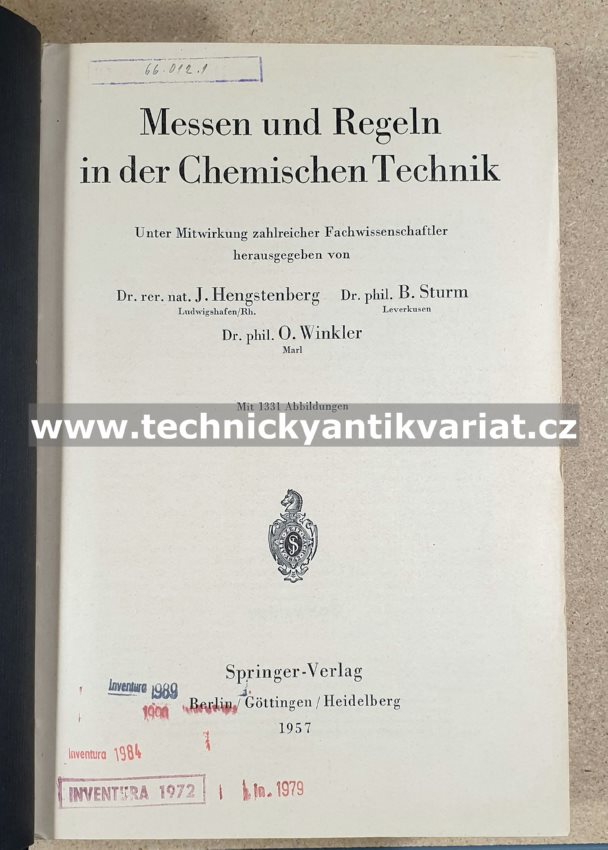Messen und Regeln in der Chemischen Technik - Hengstenberg, Sturm, Winkler (1957)
