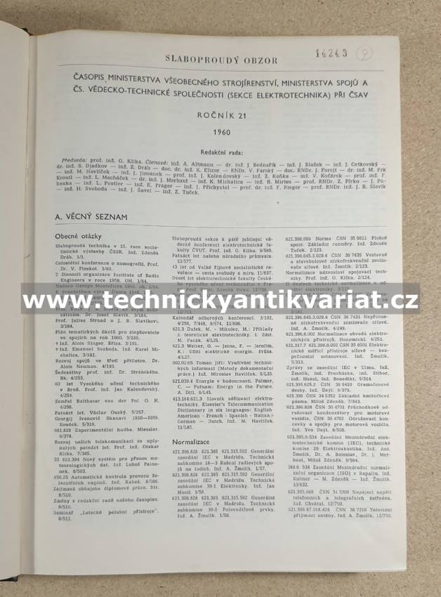 Slaboproudý obzor 1960