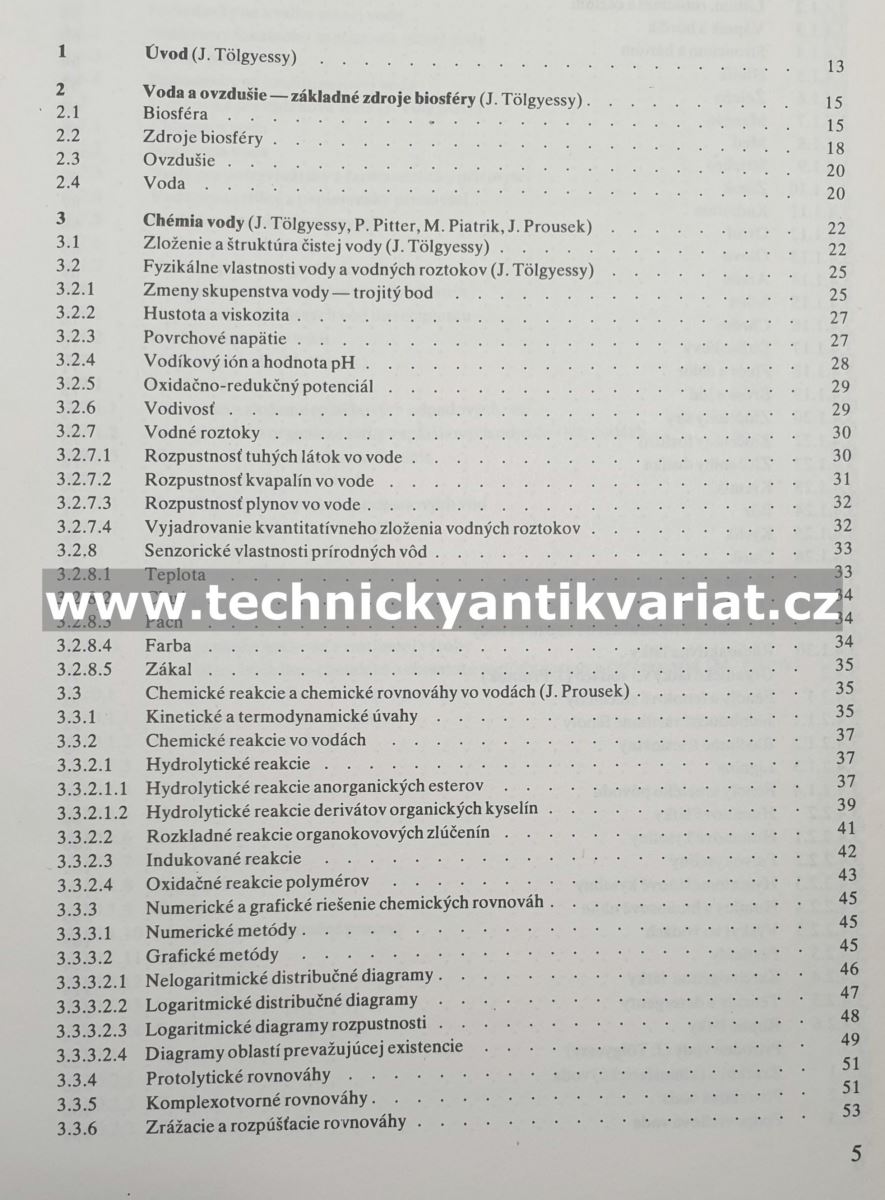 Chémia, biologia a toxikologia vody a ovzdušia - J. Tolgyessy a kolektiv (1984