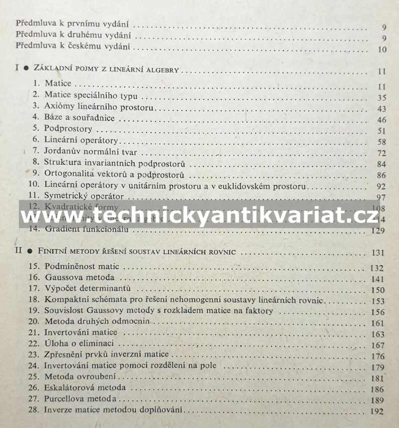 Numerické metody lineární algebry - Fadějjev, Faddějevová (1964)