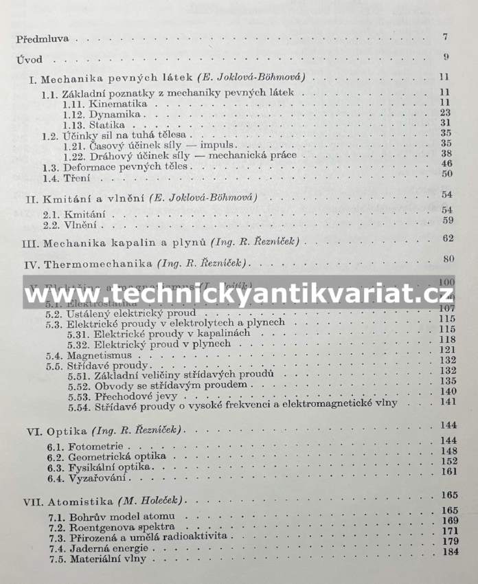 Řešené příklady z fysiky - Fojtík, Holeček, Joklová (1959)