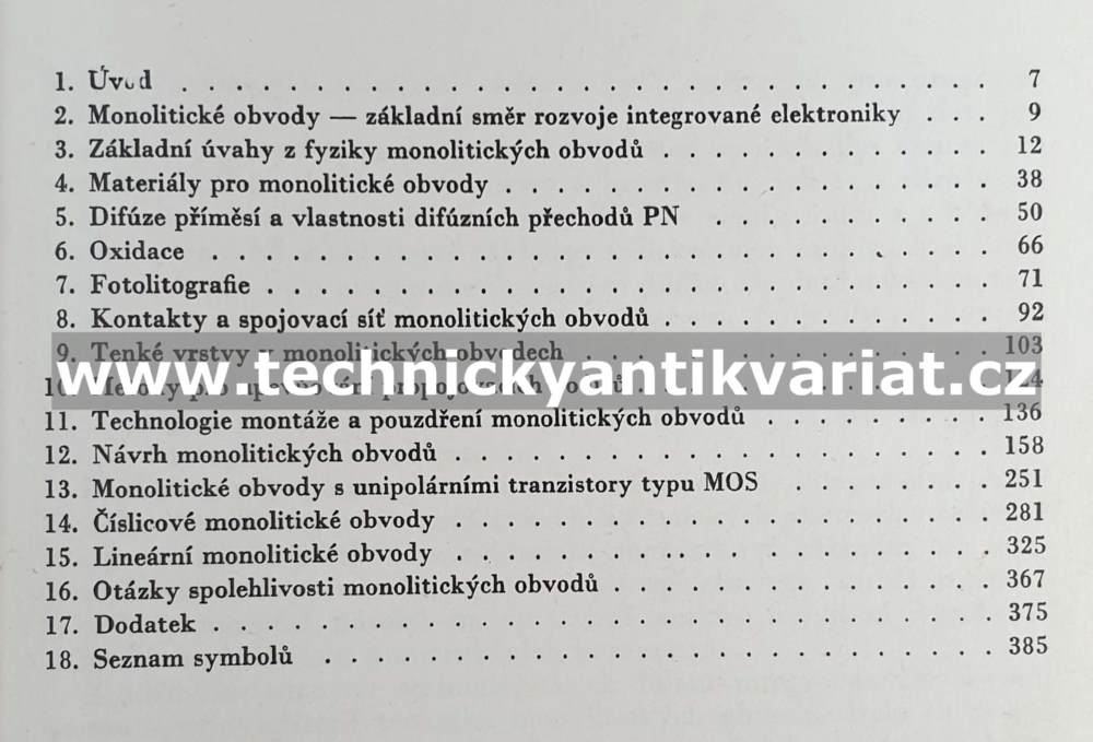 Polovodičová technika - integrované monolitické obvody (1973)