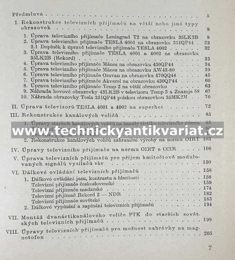 Úpravy televizních přijímačů - Čacký, Čuchna, Huber (1967)
