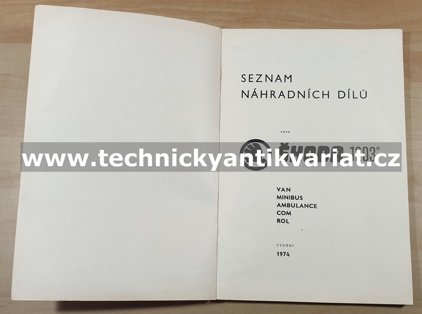 Škoda 1203 VAN, MINIBUS, AMBULANCE, COM, ROL - seznam náhradních dílů (1974)