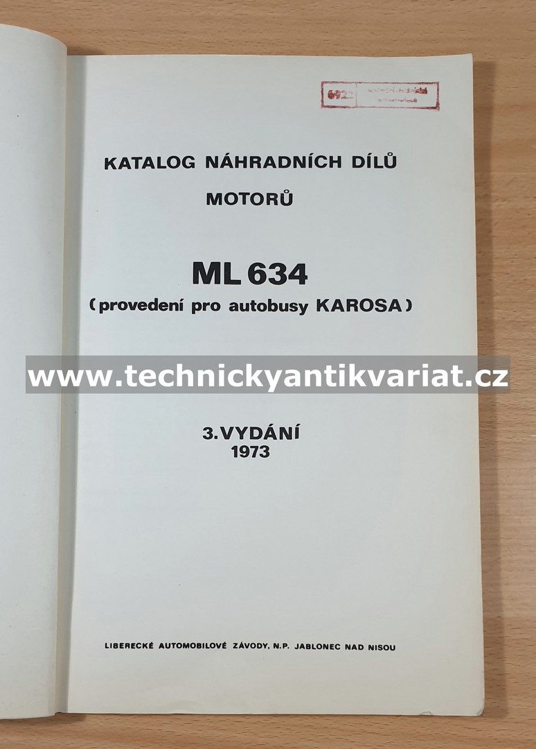 Škoda ML634 - katalog náhradních dílů (1973)