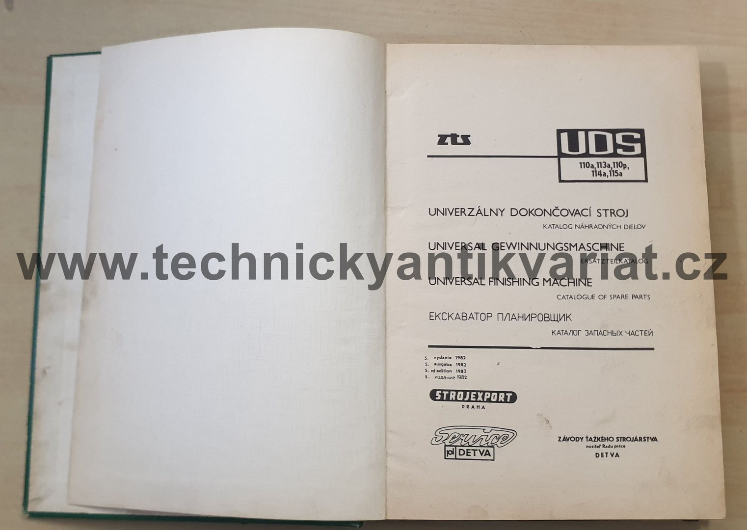 UDS 110a, 113a, 110p, 114a, 115a - katalog náhradných dielov (1982)