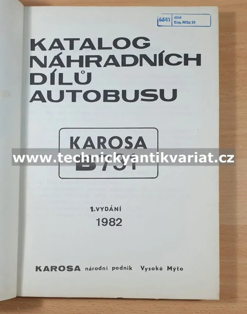 Karosa B731 - katalog náhradních dílů (1982)