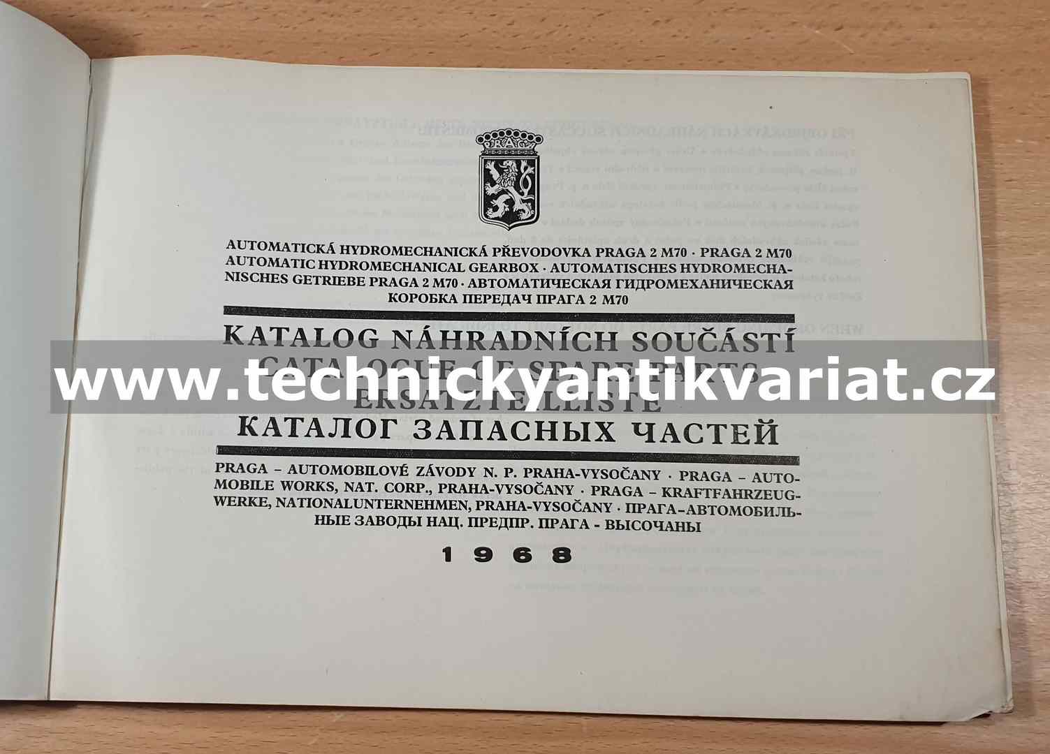 Praga 2M70 Automatická převodovka - katalog náhradních součástí