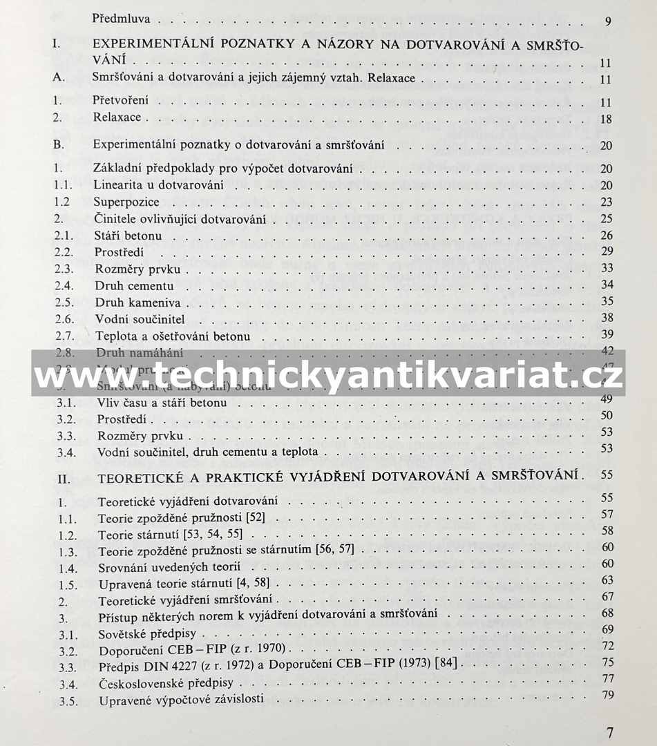 Dotvarování a smršťování betonových prvků a konstrukcí - Šmerda, Křístek (1978)