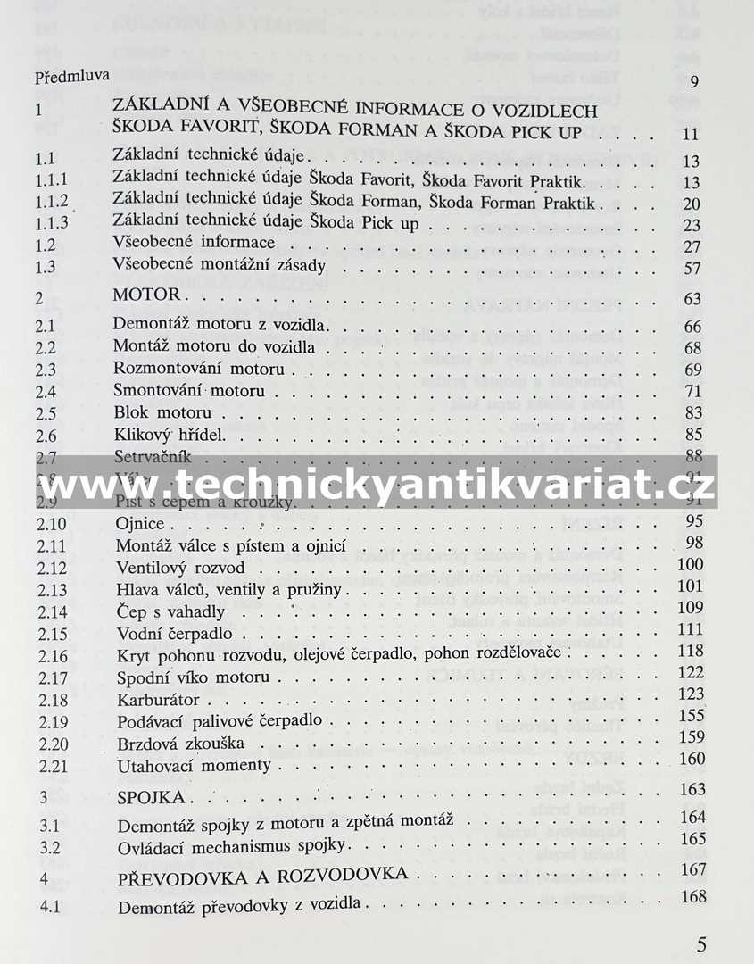 Škoda Favorit, Forman, Pick up - údržba a opravy automobilů (1992)
