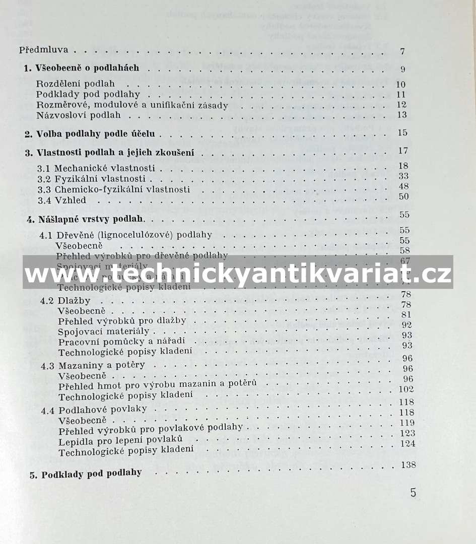 Podlahy pro bytové, občanské, průmyslové a zemědělské stavby - Bedřich Rybář (1968)