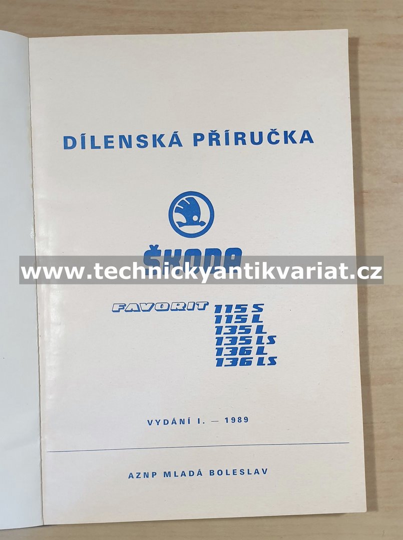 Škoda Favorit 115S, 115L, 135L, 135LS, 136L, 136LS - dílenská příručka (1989)
