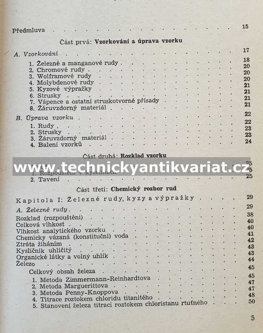 Rozbor rud, strusek a žáruvzdorného materiálu - Vilém Mayer (1956)