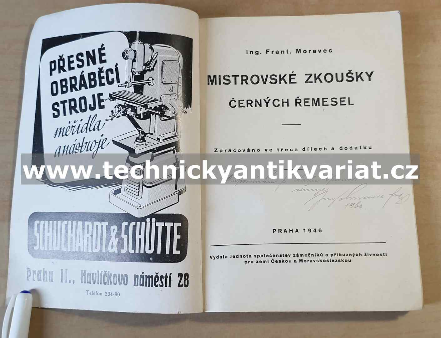 Mistrovské zkoušky černých řemesel - František Moravec (1946)
