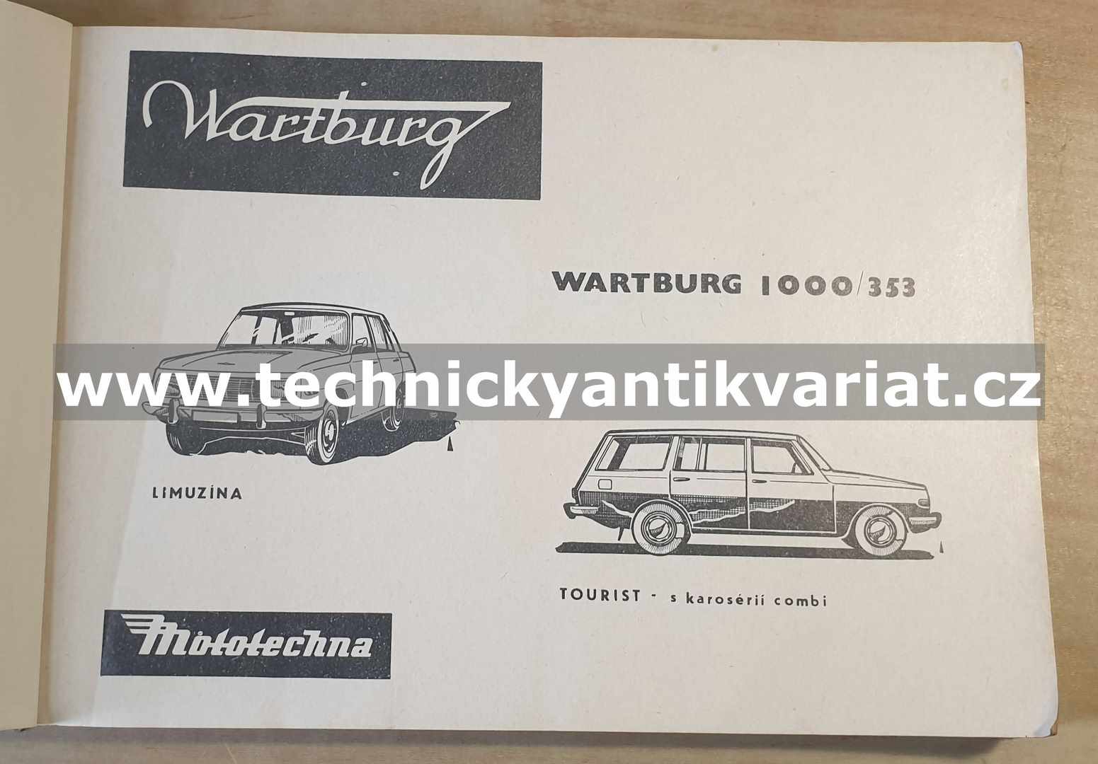 Wartburg 1000 - 353 - seznam náhradních dílů (1976)