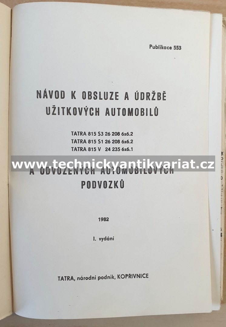 Tatra 815 - návod k obsluze (1982)