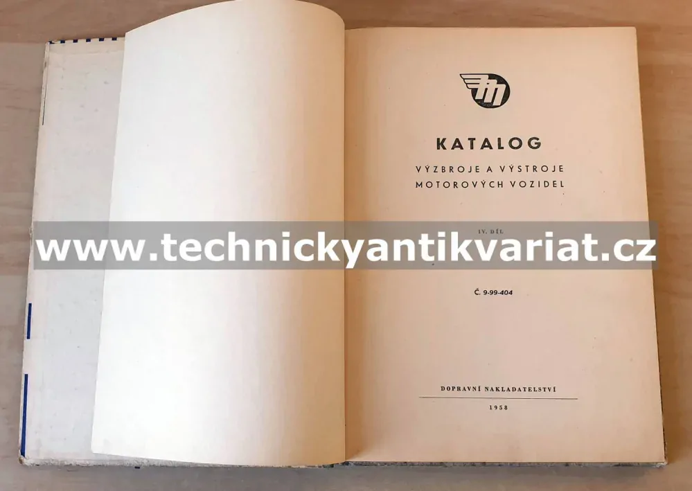 Katalog výzbroje a výstroje motorových vozidel IV. (1958)