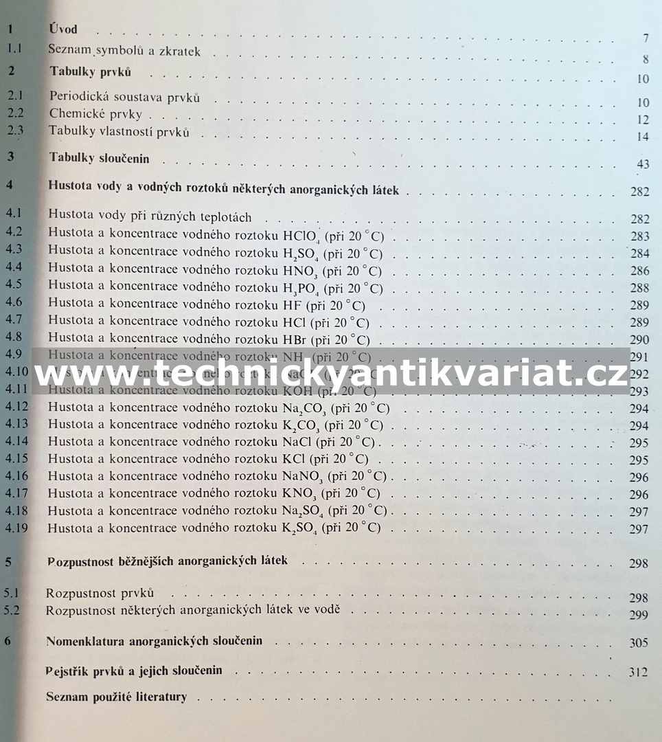 Chemické tabulky anorganických sloučenin - Březina, Mollin, Pastorek, Šindelář (1986)