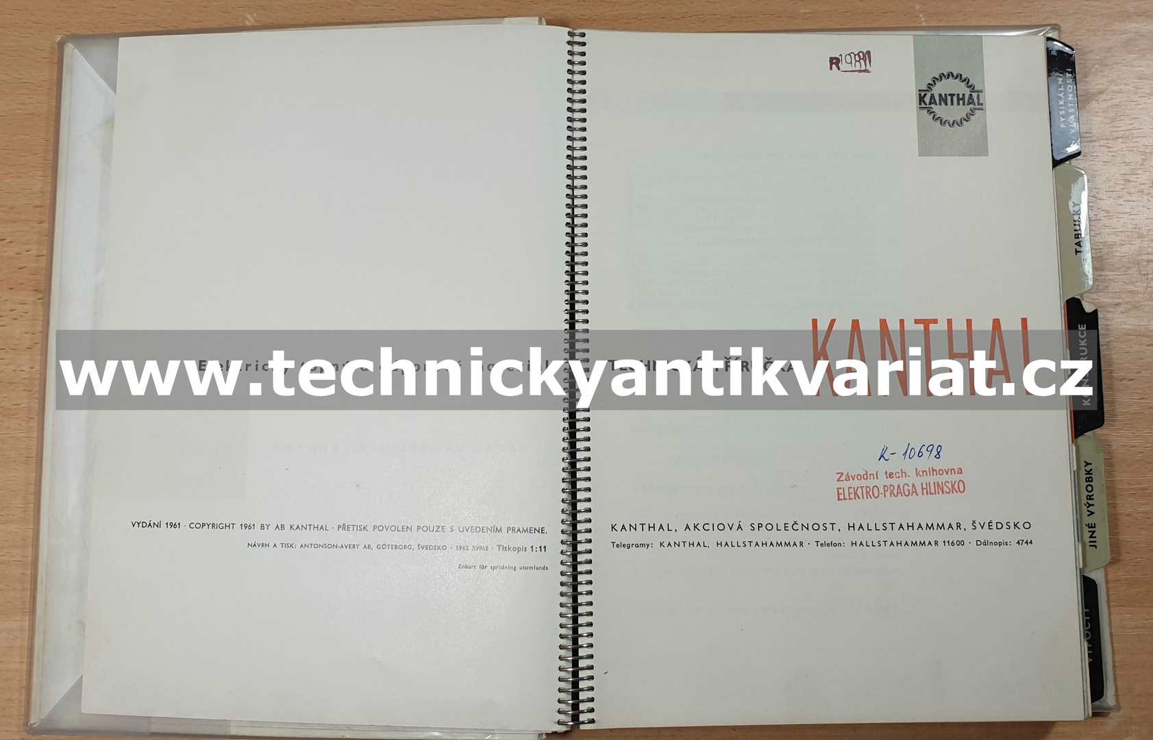 Kanthal - elektrický topný a odporový materiál (1961)