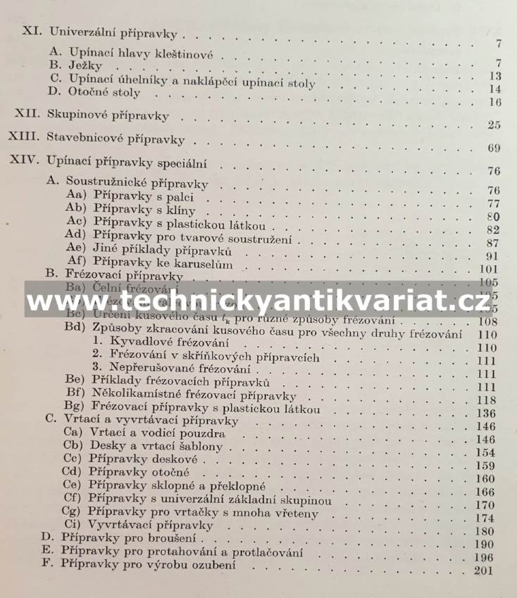Přípravky a zařízení pro zkrácení vedlejších časů ve výrobě III. - Chvála, Řezáč (1964)