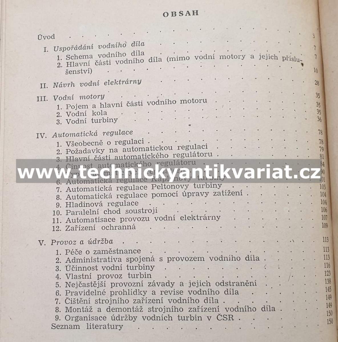 Provoz a údržba vodních turbín - Svatopluk Němeček (1952)