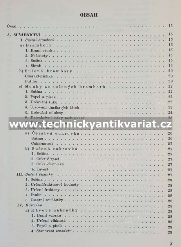 Analysy průmyslu bramborářského a odvětví příbuzných (1951)