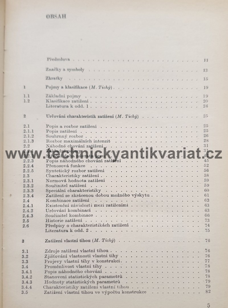 Zatížení stavebních konstrukcí - Tichý (1987)