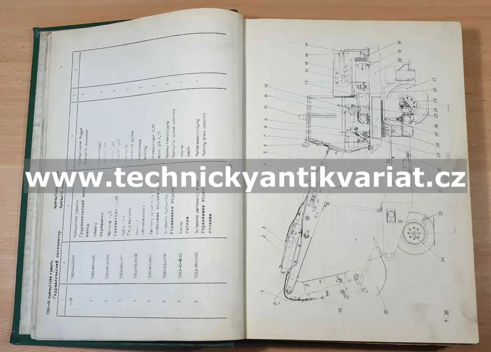 Hydraulické rýpadlo TEES Poclain - katalog náhradních dílů