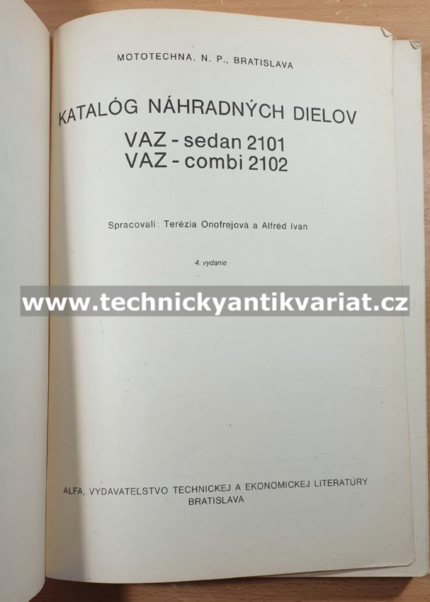 Vaz 2101 - katalog náhradních dílů (1973)