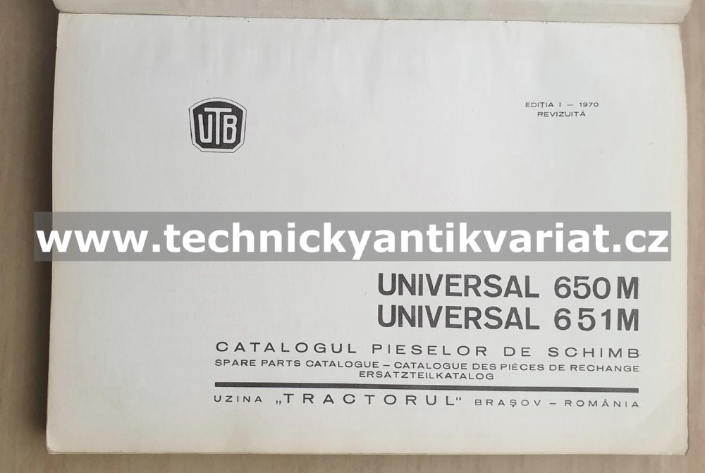 Traktor 650M, 651M universal - katalog náhradních dílů (1970)
