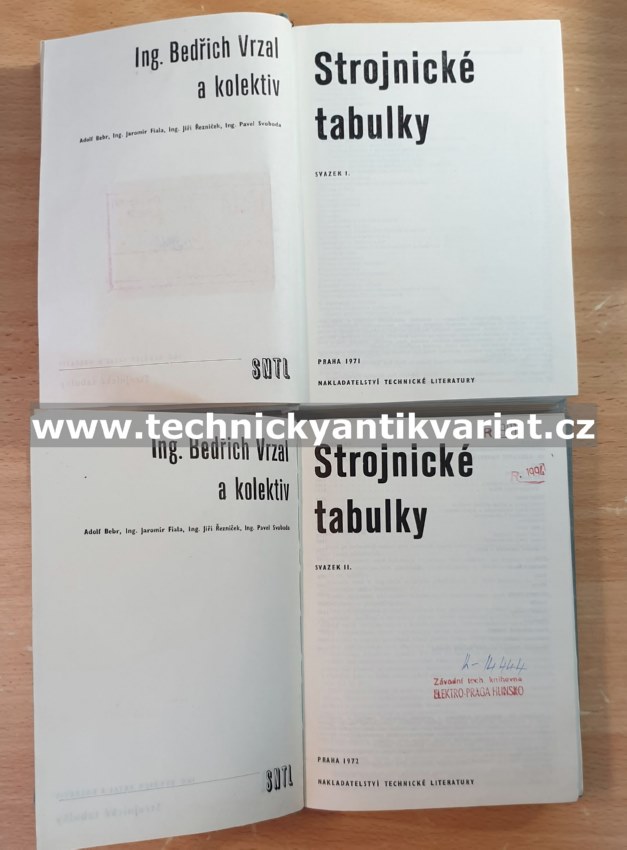 Strojnické tabulky 1,2 - Bedřich Vrzal (1971, 1972)