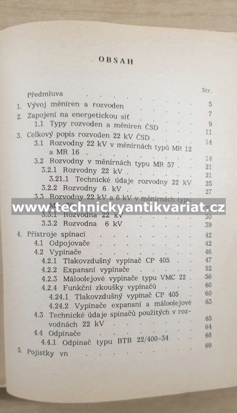Rozvodny 22 kV a 6kV - Bohumír Chochol (1960)