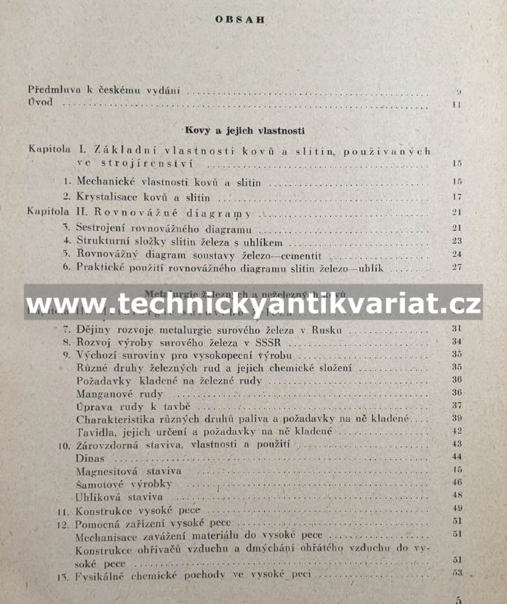 Technologie kovů I. - nauka o materiálu (1955)