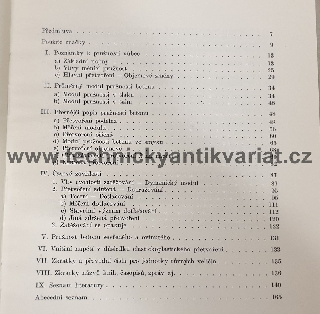Technologie betonu 4 Pružnost betonu - S. Bechyně (1959)