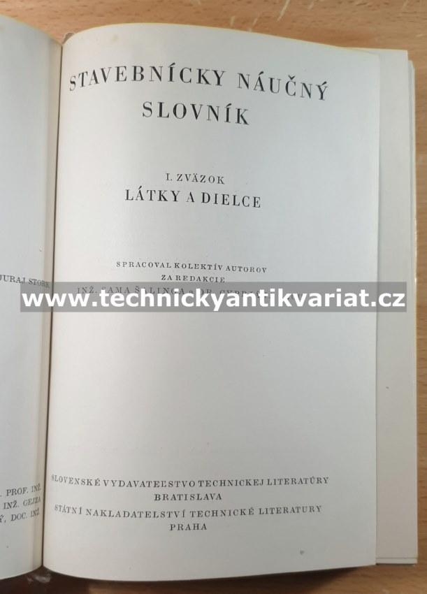 Stavebnicky náučný slovník I. Látky a dílce (1961)