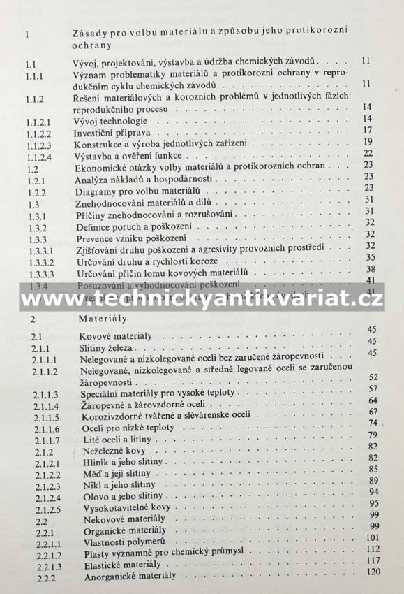 Volba materiálu a protikorozní ochrana v chemickém průmyslu (1980)