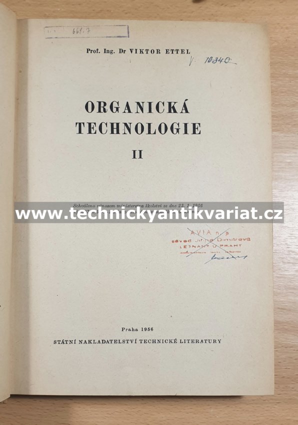 Organická technologie II. - Viktor Ettel (1956)