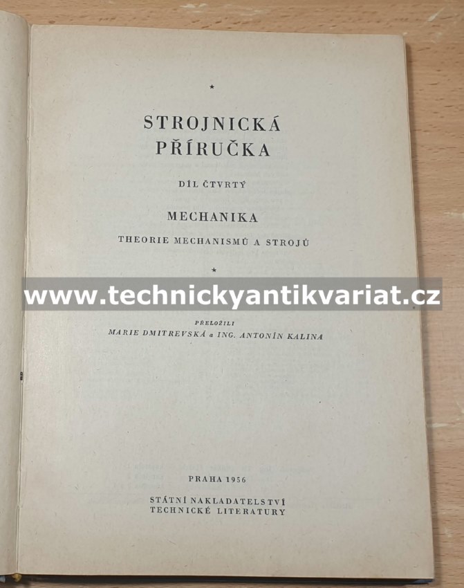 Strojnická příručka 4 - Theorie mechanismů a strojů (1956)