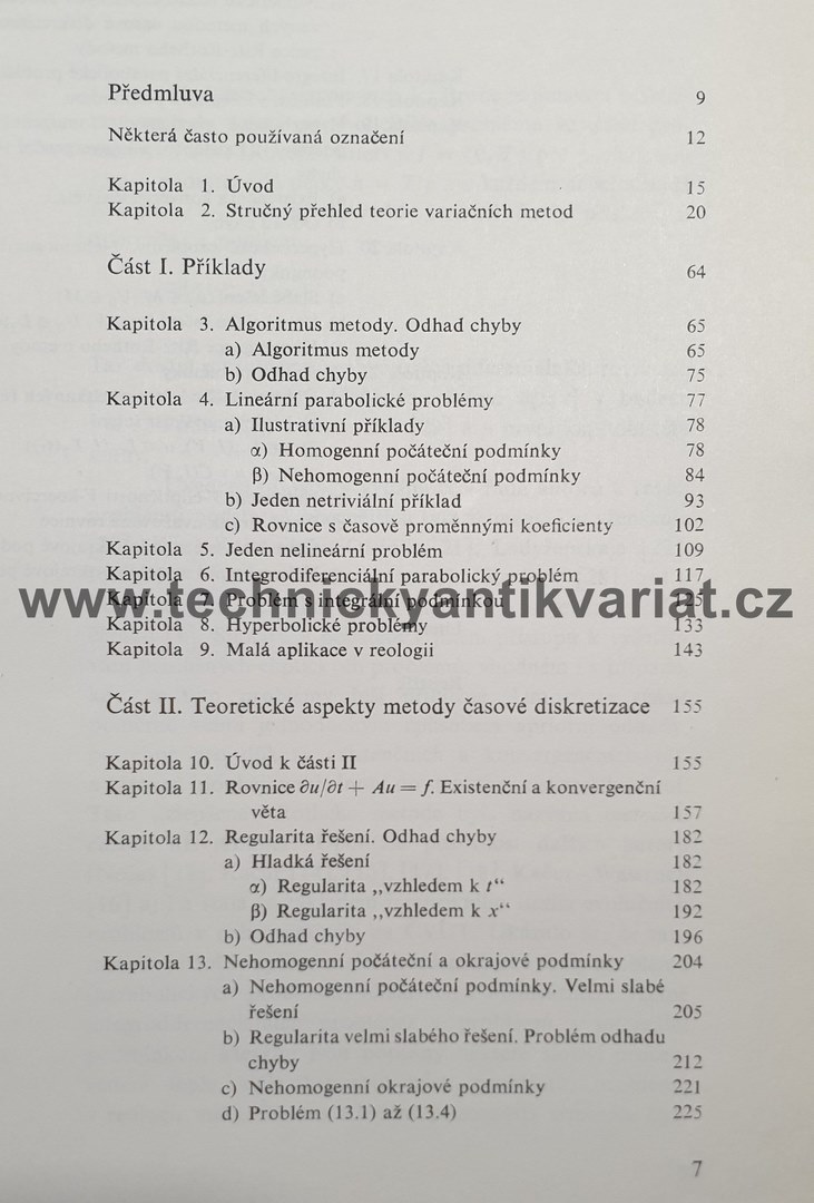 Metoda časové diskretizace a parciální diferenciální rovnice - Rektorys (1985)