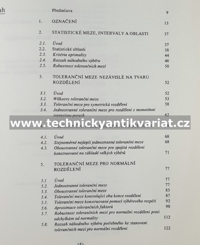 Statistické toleranční meze - Miloš Jílek (1988)