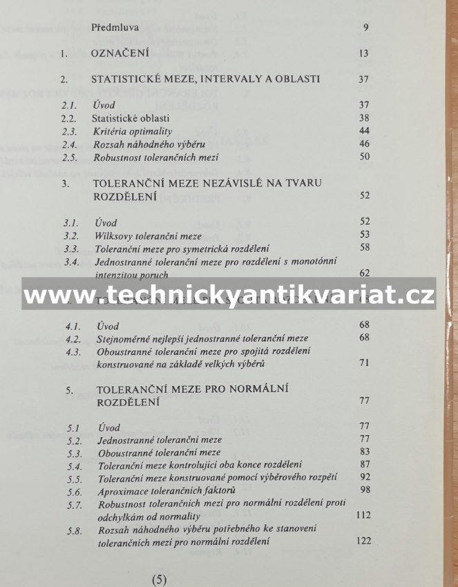 Statistické toleranční meze - Miloš Jílek (1988)
